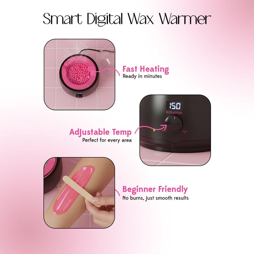 KoluaWax in-use bikini area demonstration showing safe at-home application