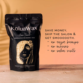 KoluaWax post-wax smooth skin lifestyle shot showing long-lasting results