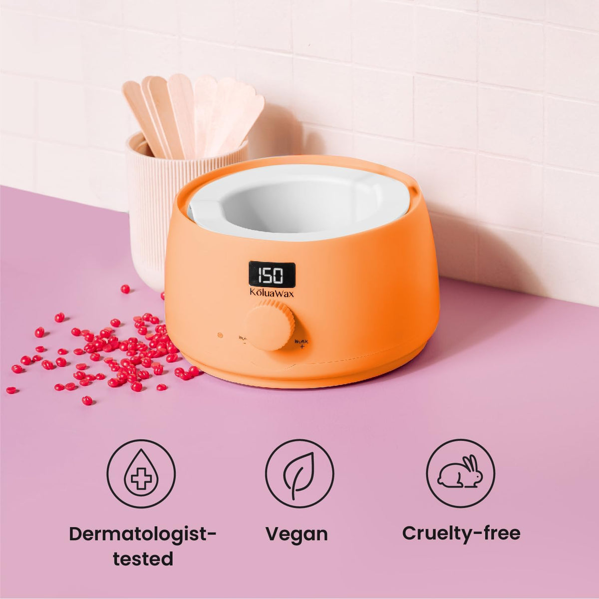 KoluaWax waxing in use on bikini area demonstrating professional-style at-home results
