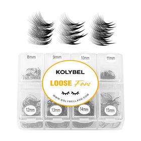 Kolybel front packaging showing 600 premade 10D fans for fast application