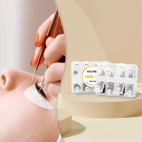 Kolybel premade lash fans staged on salon station for professional use