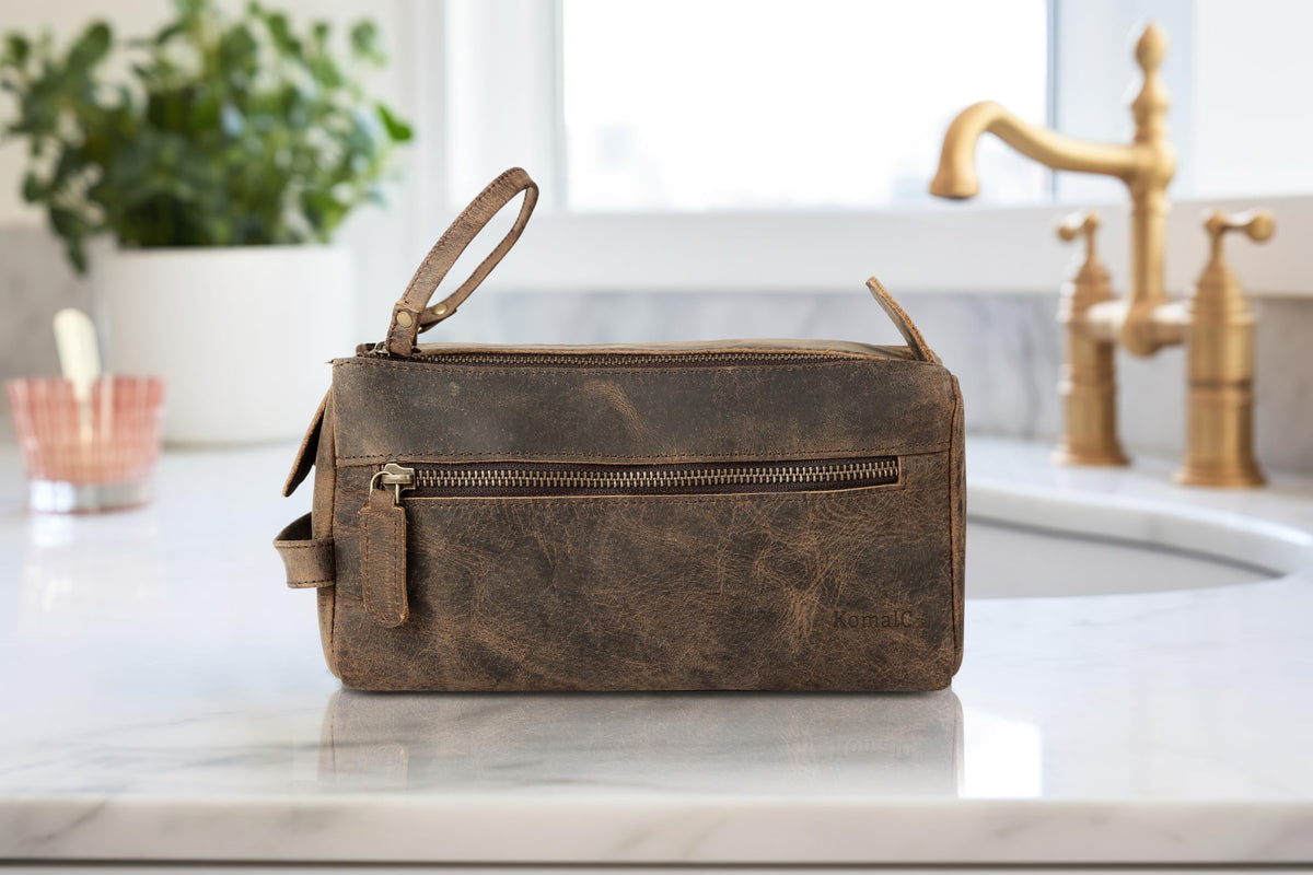 KomalC leather texture and patina detail highlighting durability and aging benefit