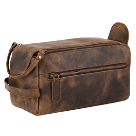 KomalC open top revealing main compartment that fits bottles and grooming tools