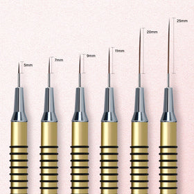 Komall full set laid flat showing six sizes for varied nail art techniques