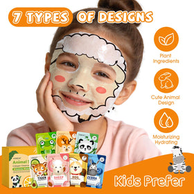 KONEUK child wearing panda mask enjoying calming spa moment and hydration