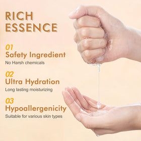 KONEUK essence droplet on fingertip highlighting concentrated serum and nourishing feel