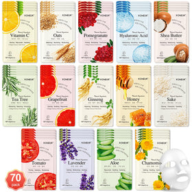 KONEUK front packaging of 70 masks showing colorful gift box and variety