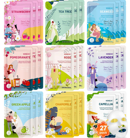 KONEUK front packaging showing 27-mask set and gifting appeal