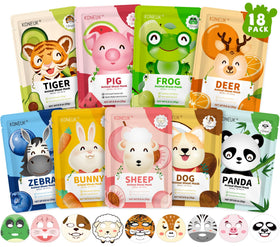 KONEUK front packaging showing 18 animal sheet masks and product name