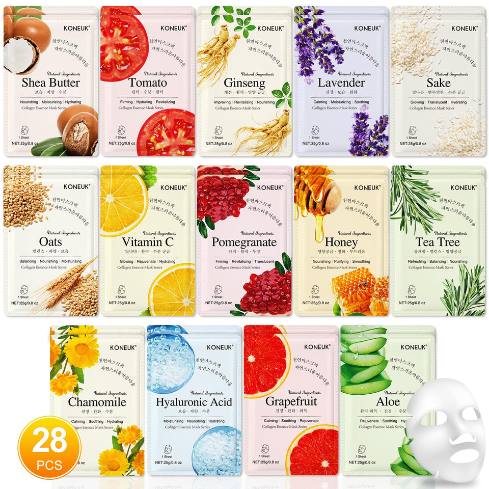 KONEUK front packaging showing 28-pack gift-ready set and convenience