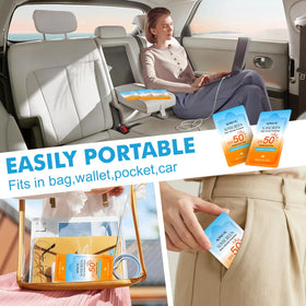 KONEUK sachets included in travel kit lifestyle showing ready-to-go protection