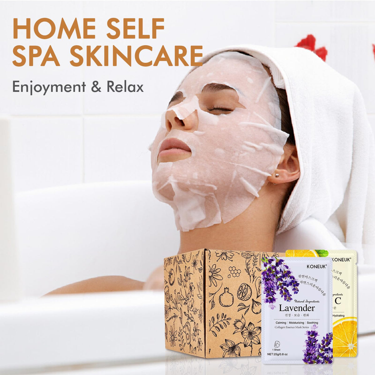 KONEUK lifestyle spa setting with candles and masks suggesting relaxation