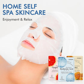 KONEUK masks staged in a spa-like setting for relaxing at-home treatment