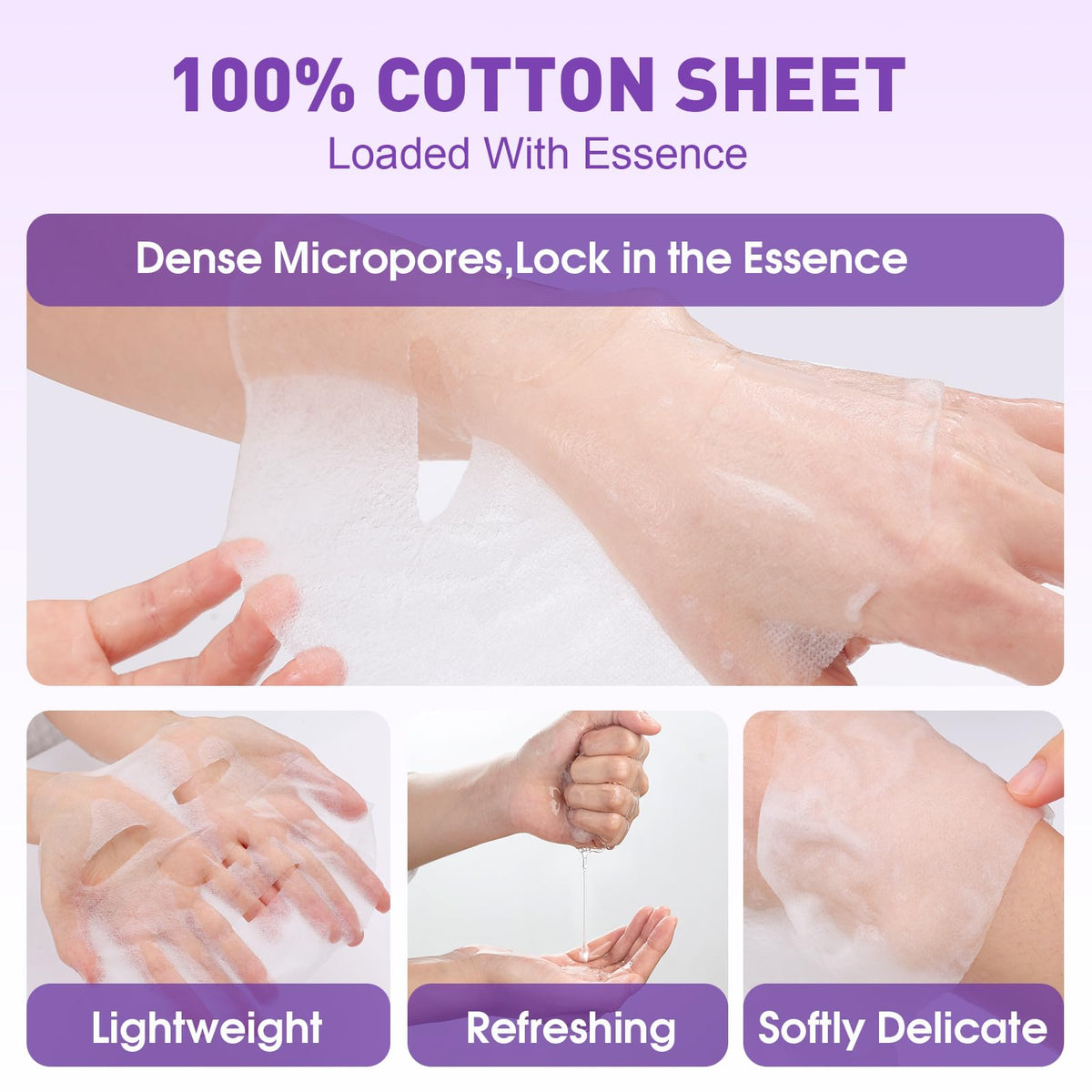 KONEUK model wearing the sheet mask demonstrating calming comfort