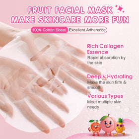 KONEUK spread of all fruit mask designs encouraging playful skincare