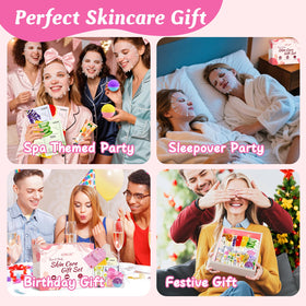 KONEUK organza gift bags and silk headbands neatly arranged for pretty party presentation