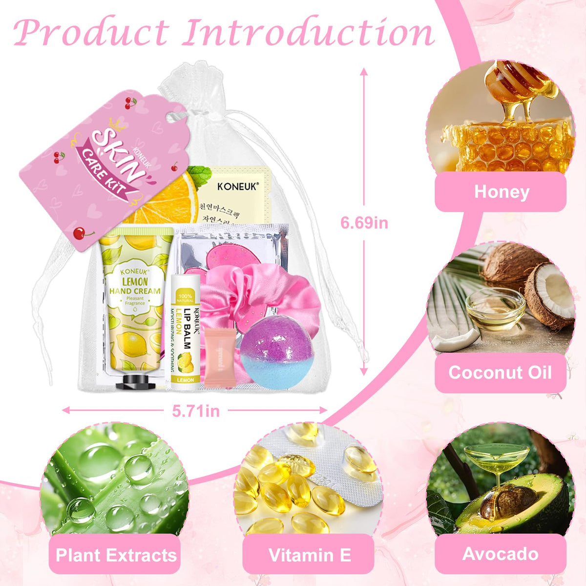 KONEUK organza bags and silk headbands grouped for gift-ready party favors
