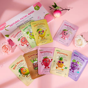 KONEUK party display with masks as spa sleepover favors and gifts