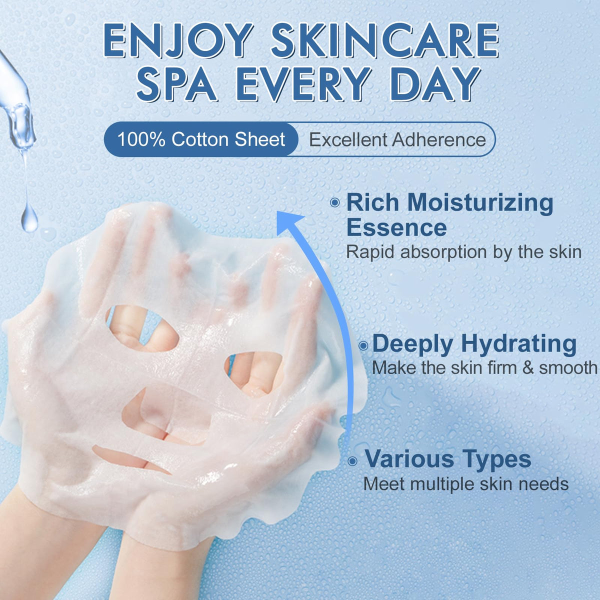 KONEUK single mask close-up showing fabric and serum for deep hydration