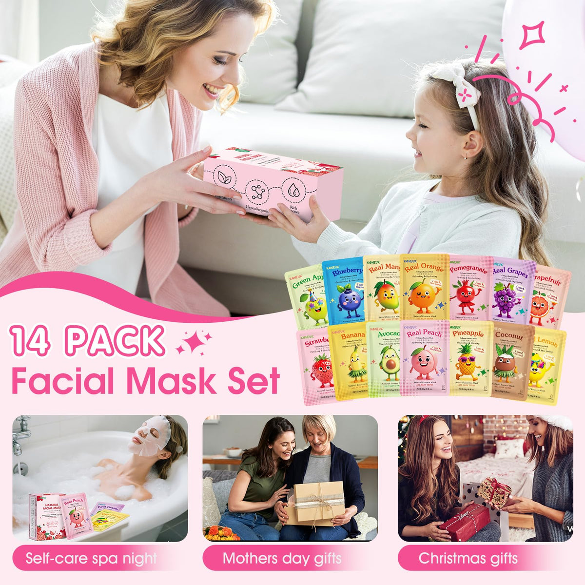 KONEUK mask held in hand to show scale and travel-friendly single-use size