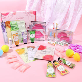 KONEUK spa party lifestyle scene with girls using products to create a festive pampering atmosphere