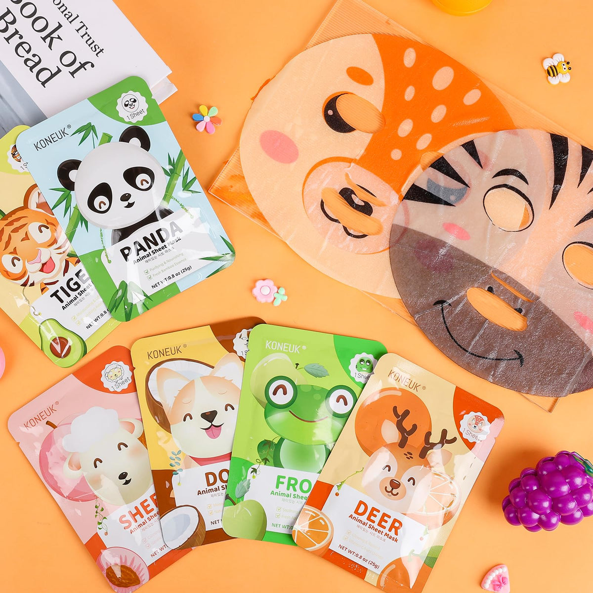 KONEUK spa party setup with masks and accessories creating fun pampering