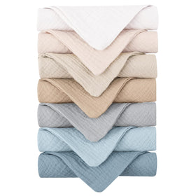 Konssy front pack showing seven neutral washcloths and benefits