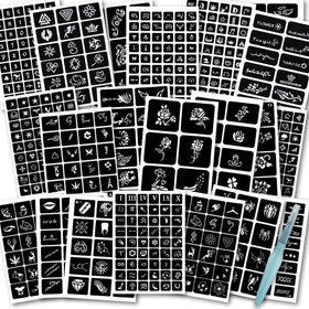 Koogel front packaging showing 524-piece stencil kit and included pen for easy designs