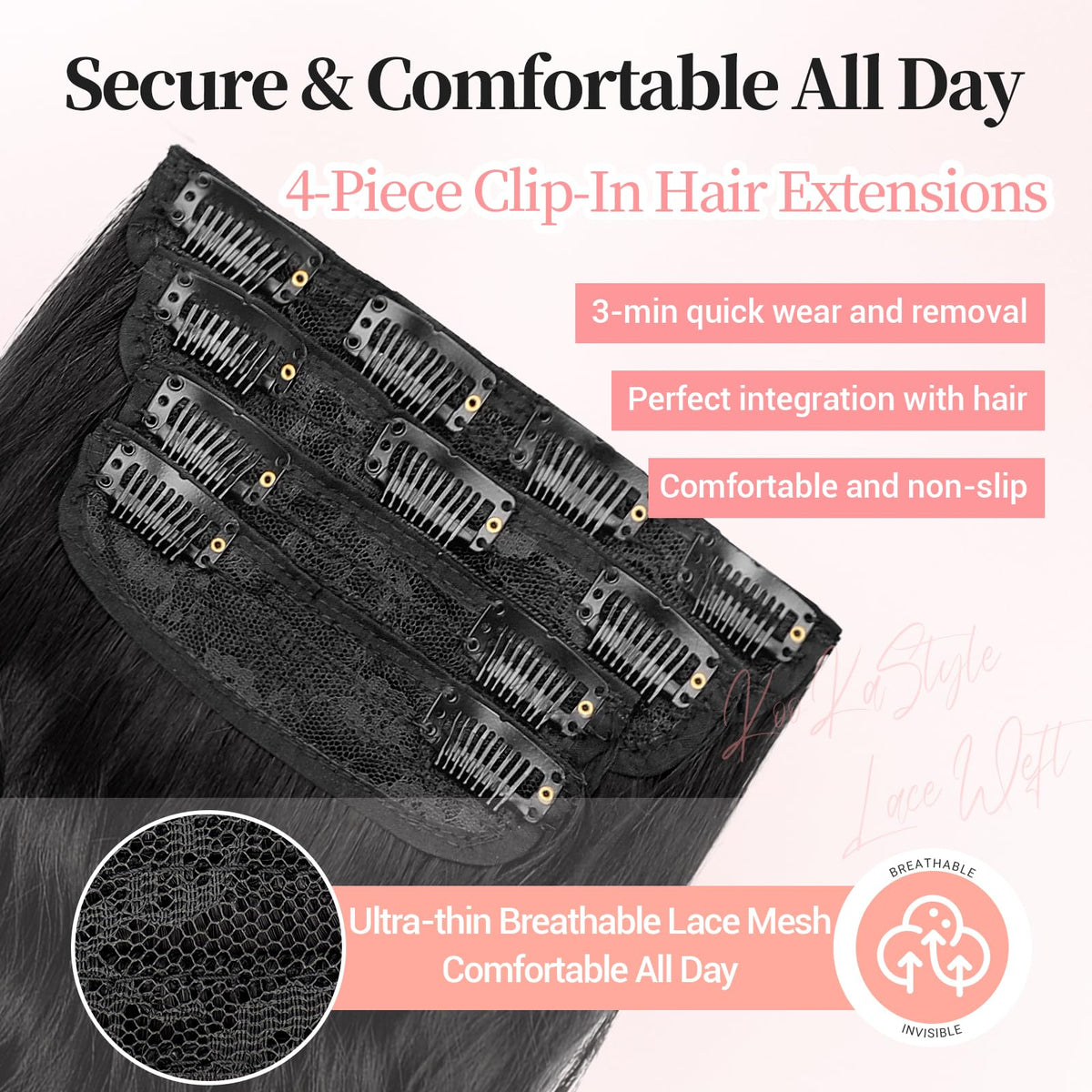 KooKaStyle clip detail with stainless steel clips for secure hold