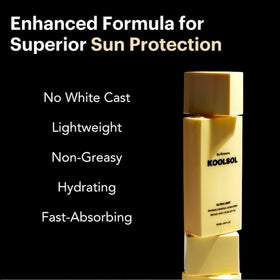 KOOLSOL next to a smartphone to show 50mL travel-safe size