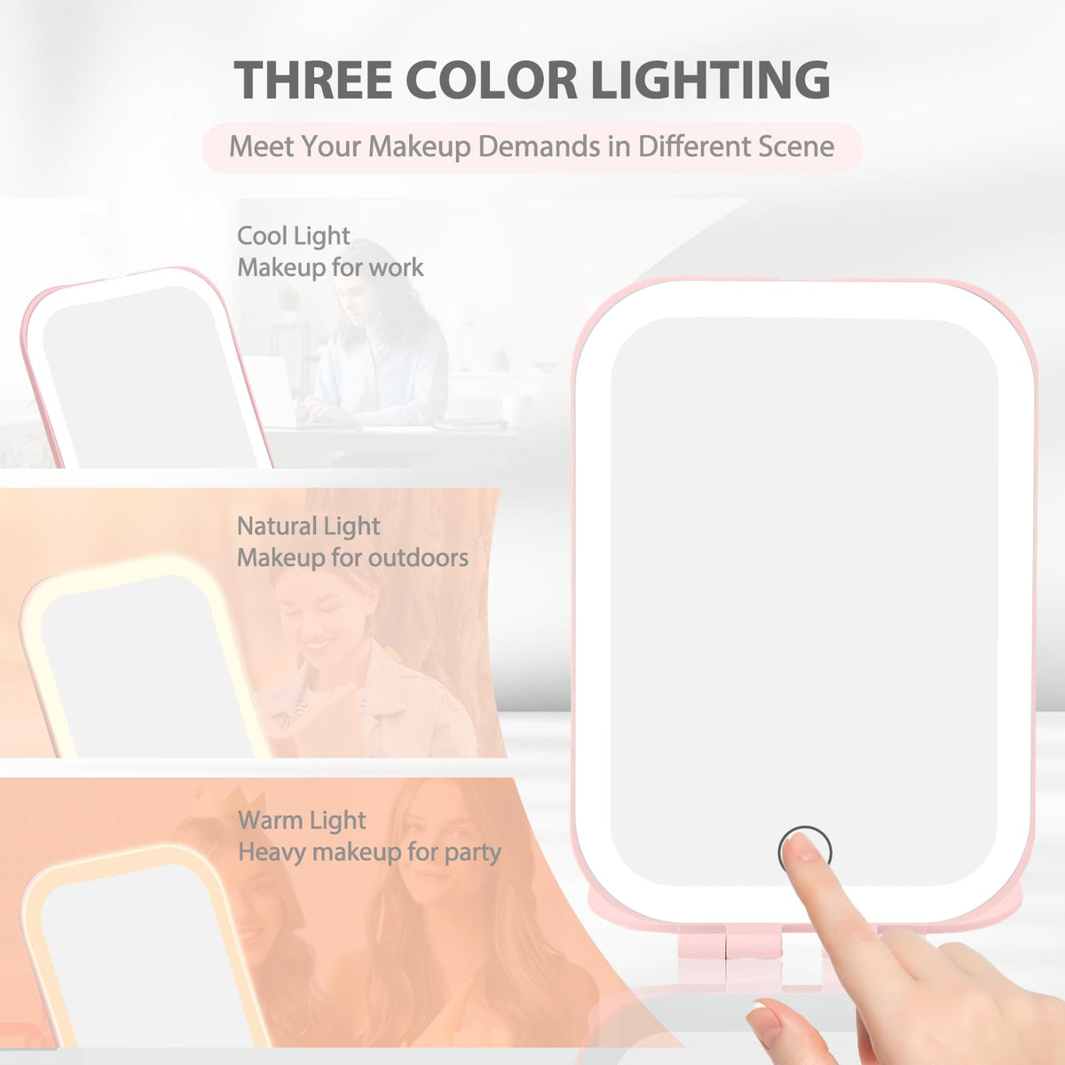 Koolstuffs open vanity mirror on desk with clear reflection for precise makeup