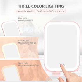 Koolstuffs open vanity mirror on desk with clear reflection for precise makeup