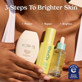 Kopari ingredients flatlay showing skincare actives for brighter skin
