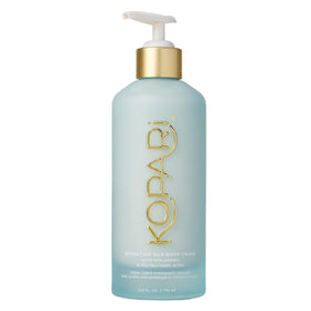 Kopari front bottle showing hydrating silk body cream for daily moisturizing