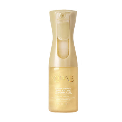 Kopari front packaging showing SPF 50 and shimmering finish benefit