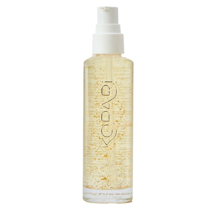 Kopari bottle front view showing elegant packaging and glow benefits