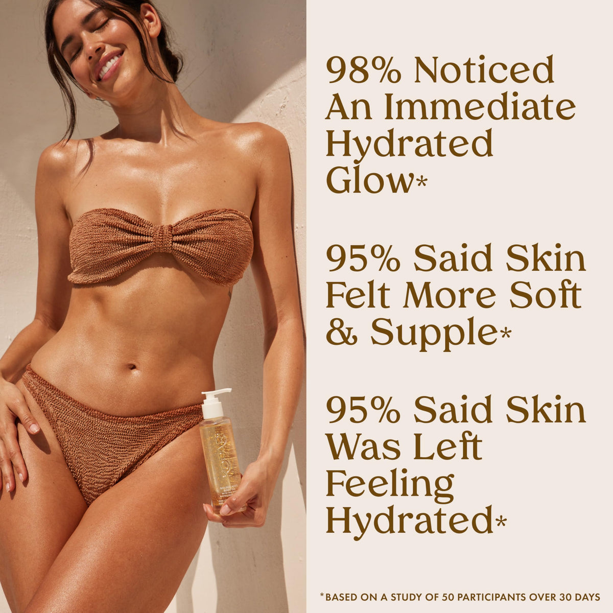 Kopari applied to skin showing hydrated, non-greasy finish