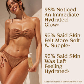Kopari applied to skin showing hydrated, non-greasy finish