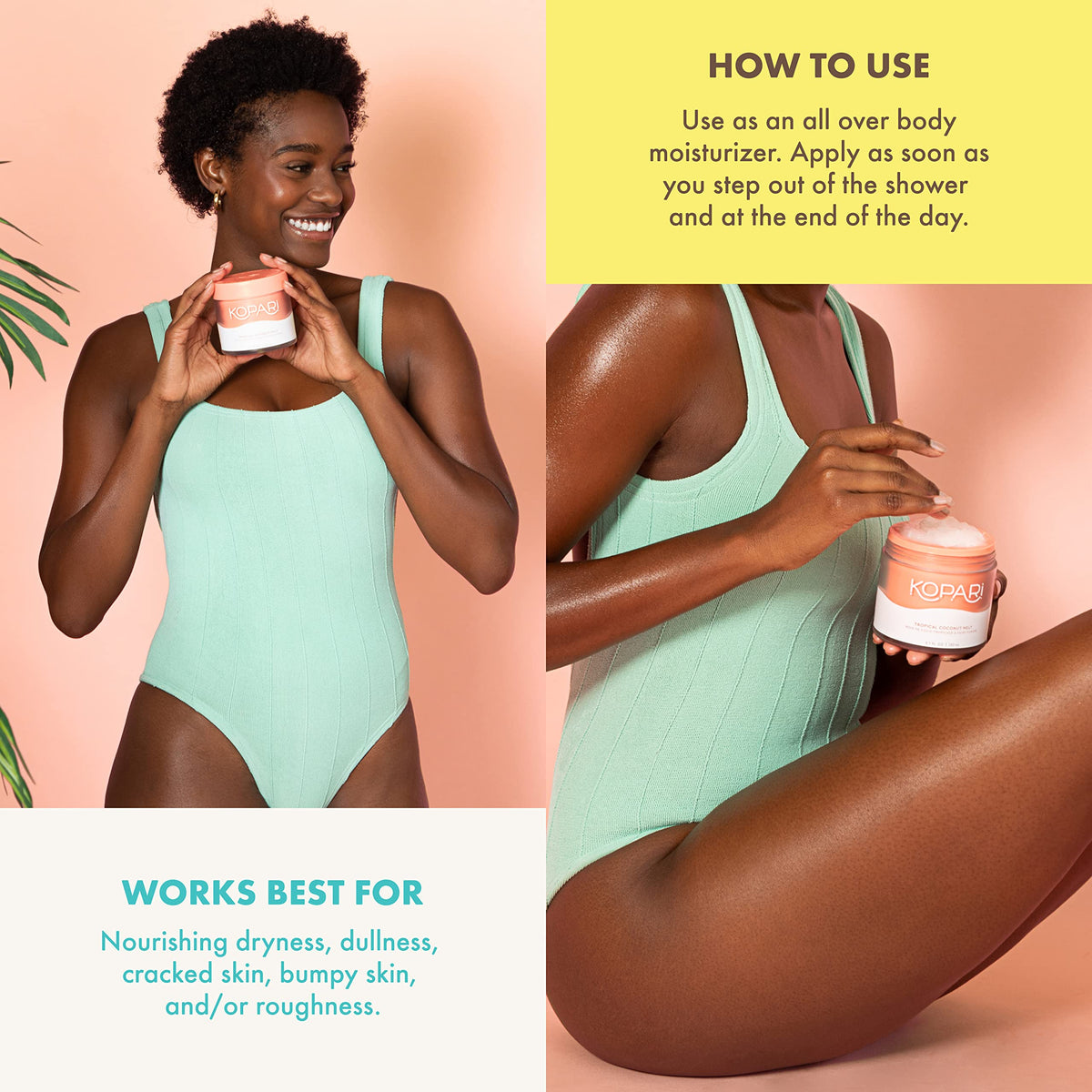 Kopari label ingredient list detail highlighting organic coconut oil benefit