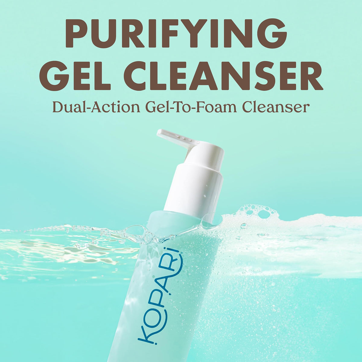 Kopari pump closeup highlighting easy dispensing and mess-free application