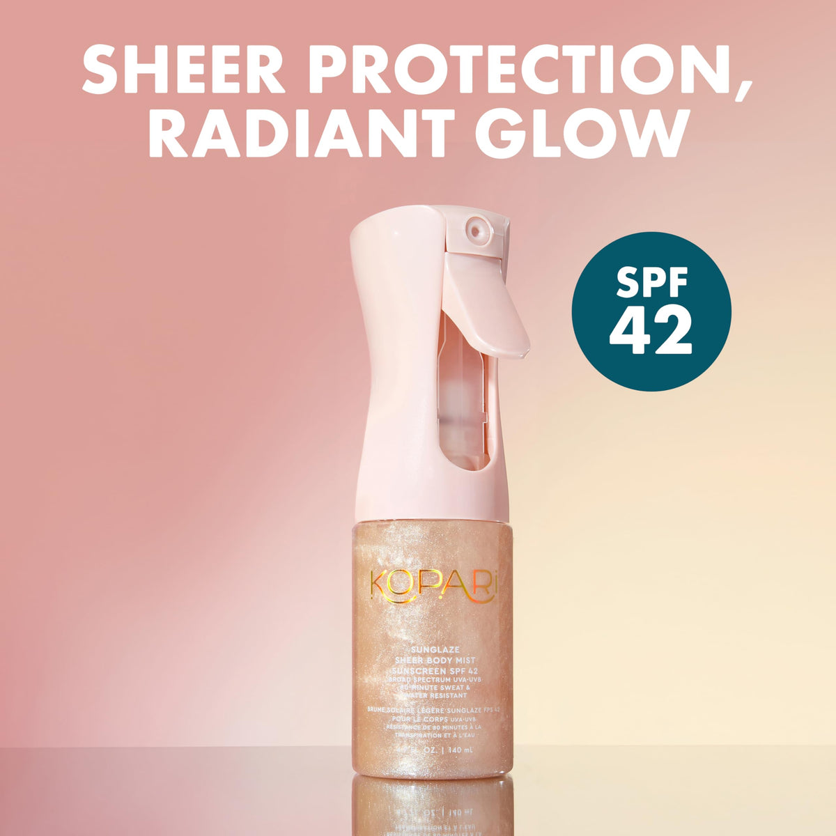Kopari mist spraying from bottle for even coverage and quick application benefit