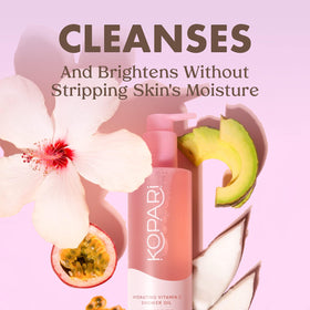 Kopari shower oil turned foam close-up showing rich lather and gentle cleansing benefit