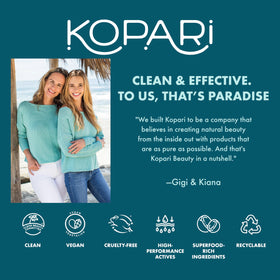 Kopari applying stick to nose and ears demonstrating precise reapplication benefit
