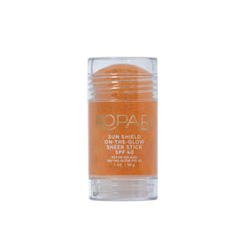 Kopari front view of sunscreen stick showing compact travel-friendly design and protection