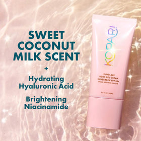 Kopari bottle beside coconut highlighting nourishing coconut oil benefit