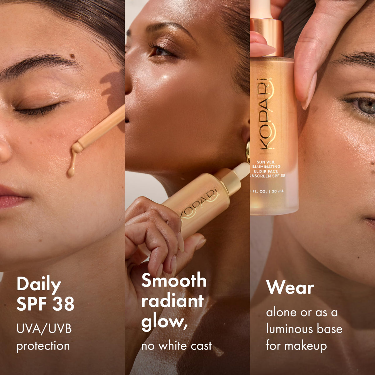 Kopari swatch on skin revealing natural golden radiance