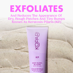 Kopari close-up of scrub texture with visible exfoliant particles for effective smoothing