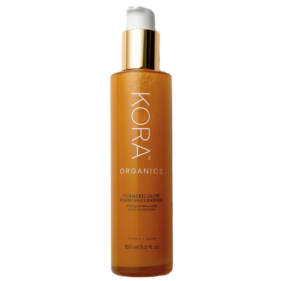 KORA Organics front packaging showing turmeric glow cleanser benefits