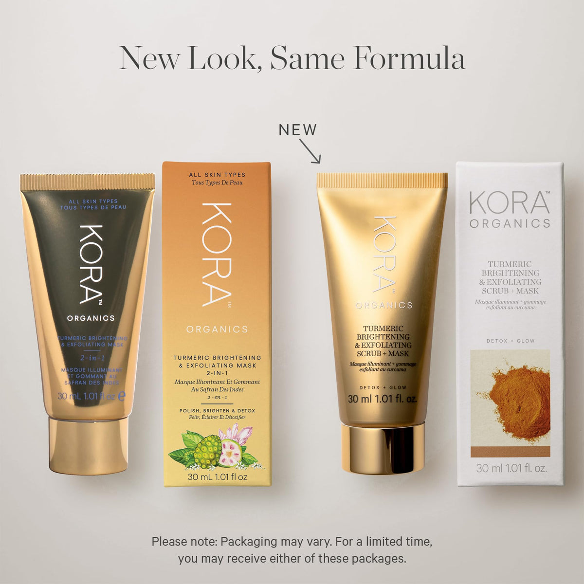 KORA Organics before and after texture improvement visual