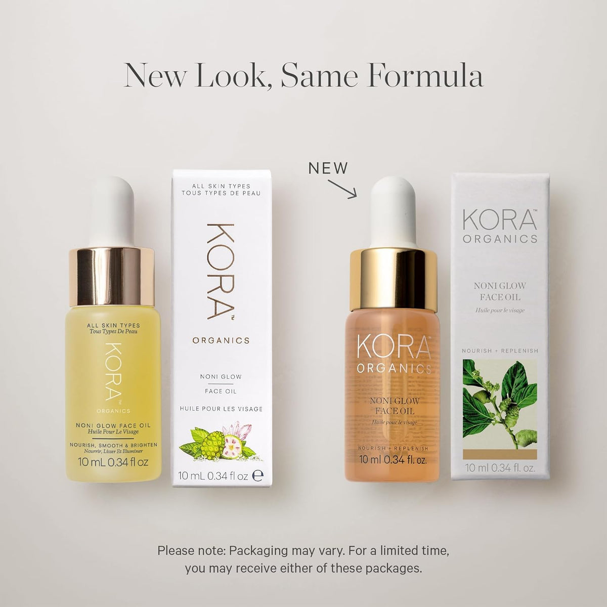 kora organics bottle styled on vanity suggesting daily ritual and luminous finish